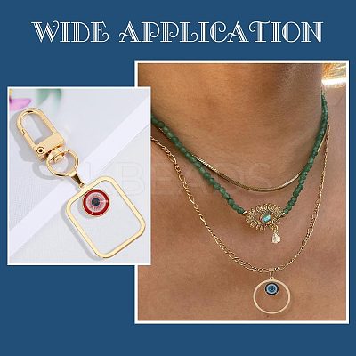 6Pcs 6 Styles PVD Vacuum Plating Evil Eye 304 Stainless Steel Resin Pendants STAS-UN0042-19-1