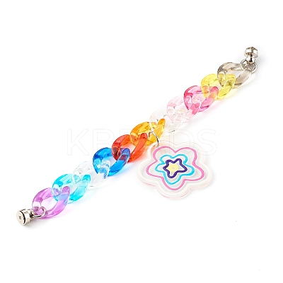 Acrylic Curb Chain Phone Case Chain HJEW-JM00504-05-1