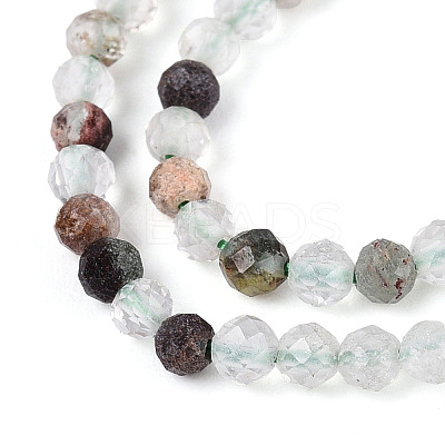 Natural Green Lodolite Quartz/Garden Quartz Beads Strands G-T143-01-1