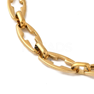 2Pcs 2 Styles 304 Stainless Steel Hollow Cross-Linked Chain Bracelets for Couple BJEW-JB12295-1