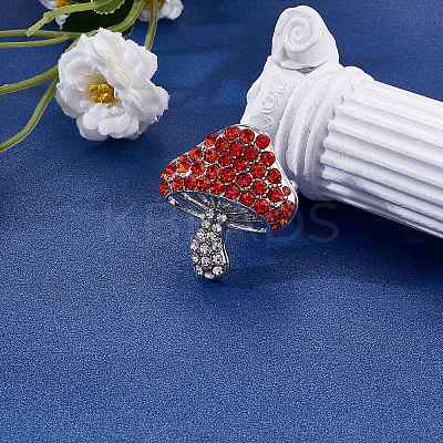 Cubic Zirconia Mushroom Brooch JBR102C-1