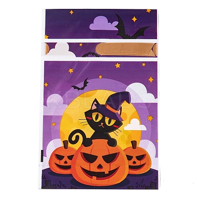 50Pcs Rectangle Halloween Candy Plastic Bags ABAG-U001-01K-1
