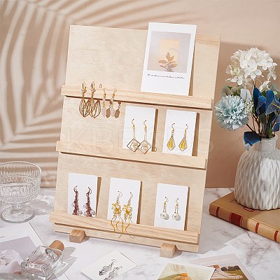 Pine Wood Place Card Display Stands ODIS-WH0025-188-1