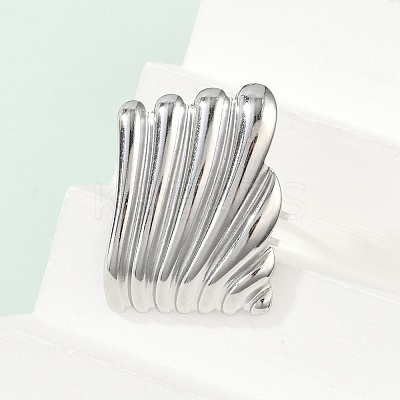 304 Stainless Steel Cuff Rings LS-RJEW-D306-10P-1