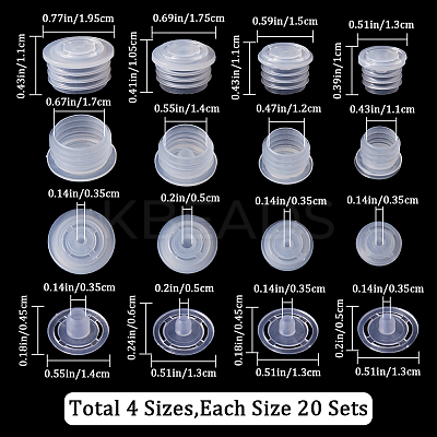 80 Sets 4 Styles Plastic Dustproof Bottle Stoppers AJEW-GF0008-15B-1