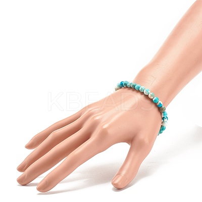 Natural Howlite Round Beaded Stretch Bracelet BJEW-JB08290-02-1