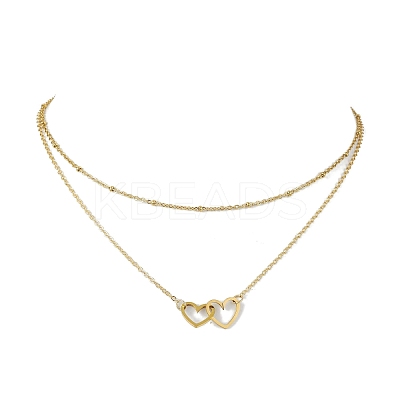 Stainless Steel Heart Pendant Necklaces for Women NJEW-JN04735-01-1