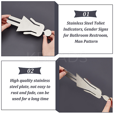 201 Stainless Steel Toliet Indicators DIY-WH0056-40B-1