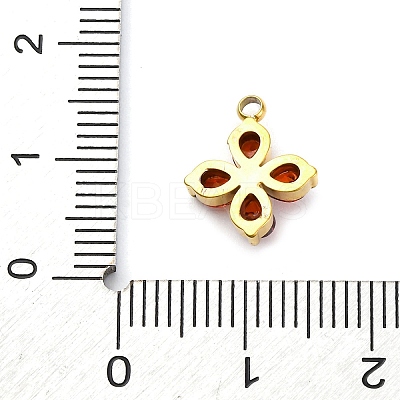 304 Stainless Steel Micro Pave Cubic Zirconia Pendants STAS-U042-06G-06-1