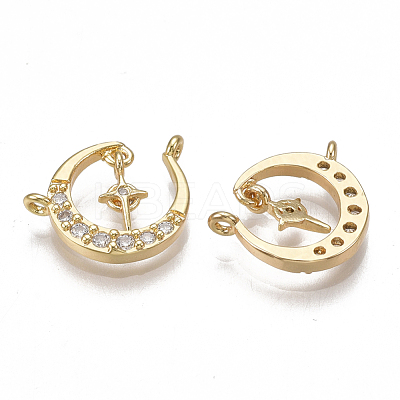 Brass Micro Pave Cubic Zirconia Charms KK-T038-388G-1
