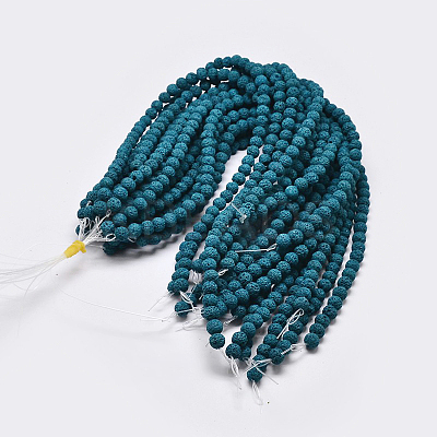 Natural Lava Rock Round Bead Strands G-I124-10mm-09-1