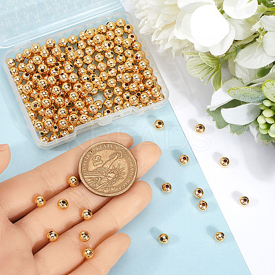Rack Plating and PVD Vacuum Plating Brass Round Spacer Beads FIND-SP0002-24E-1
