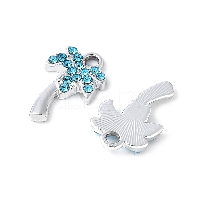 Alloy Aquamarine Rhinestone Pendants PALLOY-E775-19P-1