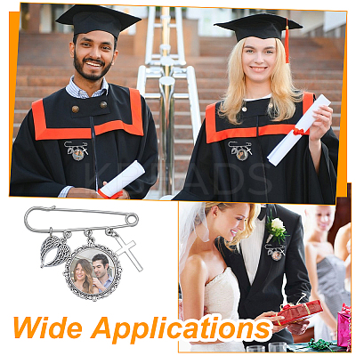 DIY Stainless Steel Graduation Brooches Making Kits AJEW-NB00020-1