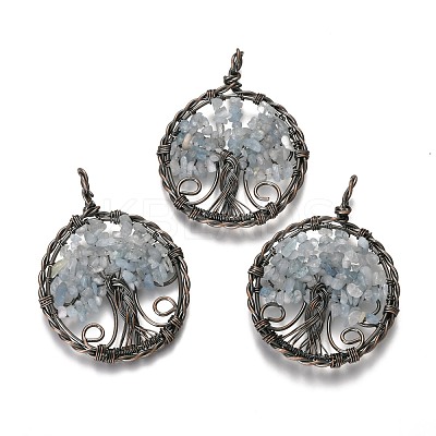 Natural Aquamarine Gemstone Pendants G-B001-01R-A-1