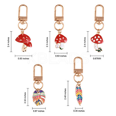 5Pcs Alloy Enamel Keychain JX218A-1