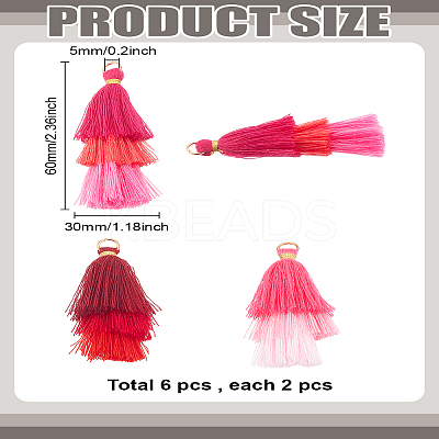 6Pcs 3 Colors Cotton Tassel Big Pendant Decoration FIND-LP0003-03-1