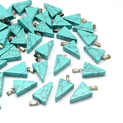 Triangle Natural & Synthetic Mixed Stone Pendants G-Q356-M-1