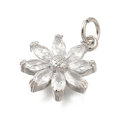 Rack Plating Brass Micro Pave Cubic Zirconia Pendants KK-I716-01P-01-1
