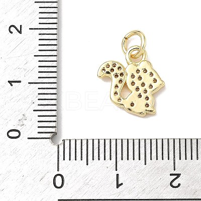 Brass Micro Pave Cubic Zirconia Charms ZIRC-I356-15G-02-1