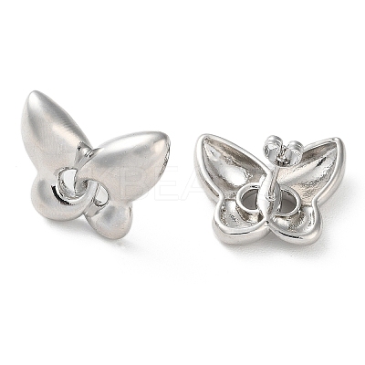 Butterfly Rack Plating Brass Stud Earrings for Women EJEW-A045-03P-1