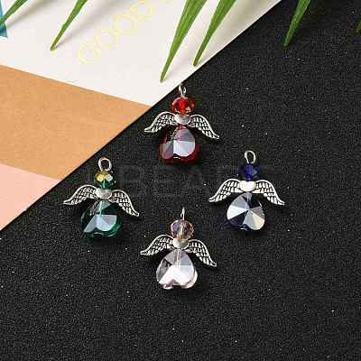 Electroplate Glass Pendants X-PALLOY-JF00504-1