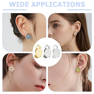 36Pcs 3 Colors 304 Stainless Steel Clip-on Earring Findings STAS-ME0001-63-1