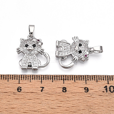 Brass Micro Pave Cubic Zirconia Pendants KK-N257-28P-1