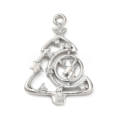 Brass Micro Pave Cubic Zirconia Pendants KK-H521-02A-P-1