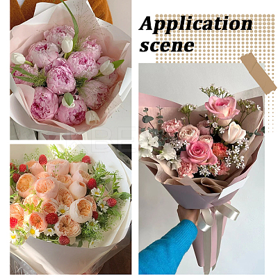 114Pcs Square Cotton Flower Bouquet Wrapping Paper Decoration AJEW-SP0004-30D-1