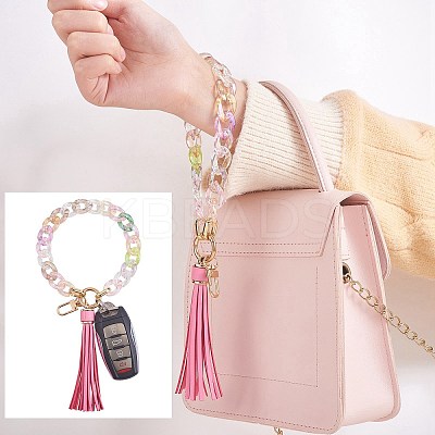 Chain Link Wristlet Keychain HJEW-SW00014-06-1