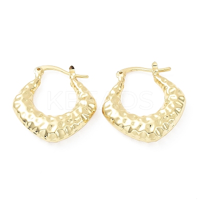 Rack Plating Brass Rhombus Hoop Earrings EJEW-B027-06G-1