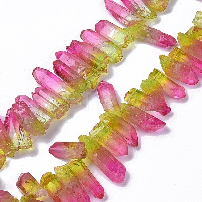 Natural Quartz Crystal Dyed Beads Strands G-I345-02C-1