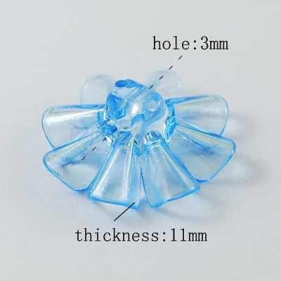 Garment Findings Transparent Acrylic Flower Sewing Shank Buttons TACR-R18-M-1