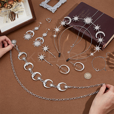 8 Styles Alloy Jewelry Sets SJEW-OC0001-02P-1