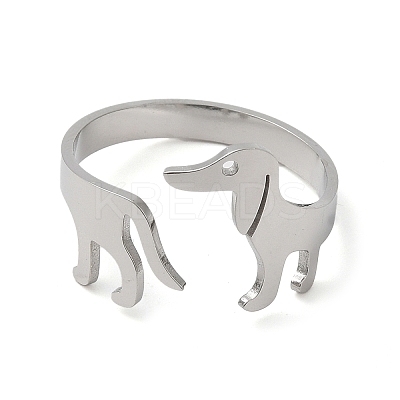 Non-Tarnish 304 Stainless Steel Cuff Rings RJEW-G299-01P-1