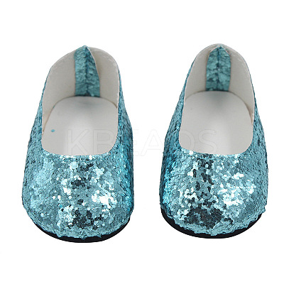 Glitter Cloth Doll Shoes DOLL-PW0001-267B-1