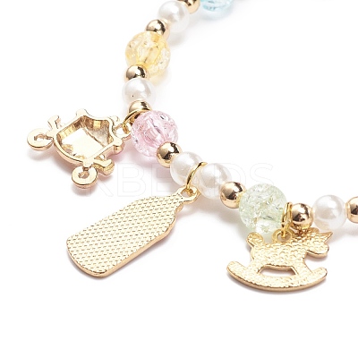 Colorful Alloy Enamel Cute Charms Bracelet BJEW-JB08661-05-1