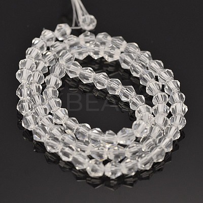 Faceted Bicone Glass Beads Strands EGLA-P016-4mm-01-1