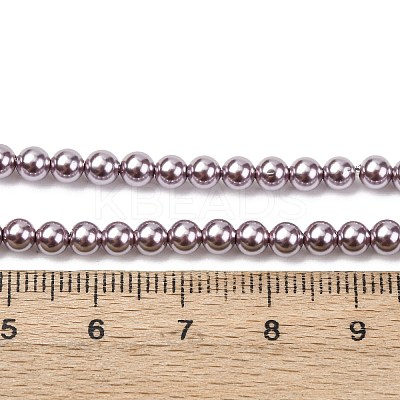 Electroplated Shell Pearl Beads Strands X-BSHE-G041-4mm-02-1