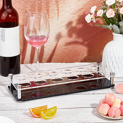12-Hole Acrylic Shot Glasses Holders ODIS-WH0038-75B-1