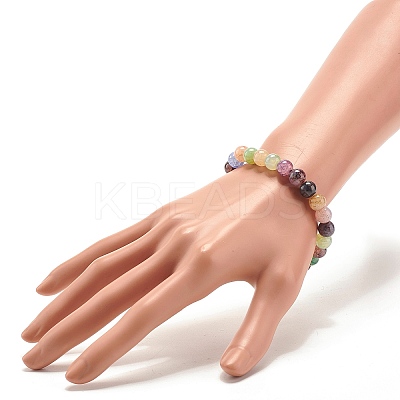 8.5MM Imitation Gemstone Glass Round Beads Stretch Bracelet for Women X-BJEW-JB07415-1