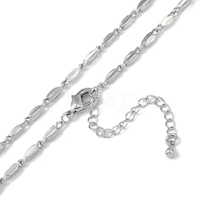 Rack Plating Brass Oval Link Chain Necklaces for Women NJEW-K382-16B-P-1
