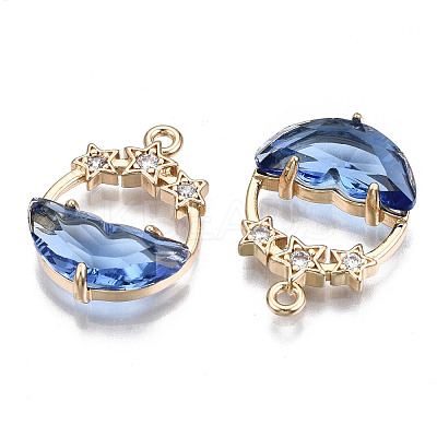Faceted Transparent Glass Pendants GLAA-T020-18A-1