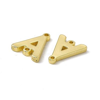 Rack Plating Brass Letter Connector Charms KK-C007-38G-A-1