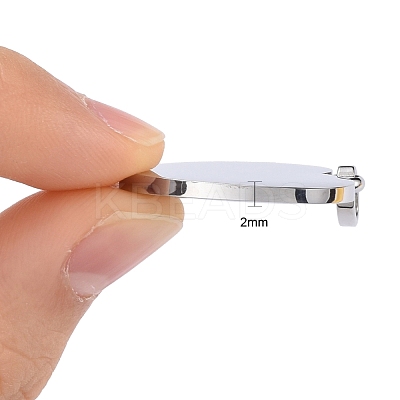 Tarnish Resistant 304 Stainless Steel Mirror Polished Finish Stamping Blank Tag Pendants STAS-P055-04P-1