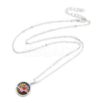 Bird Donut Pendant Necklace for Women LS-NJEW-I113-14P-1