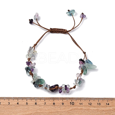 Adjustable Natural Fluorite Braided Bead Bracelets for Women BJEW-U035-02I-1