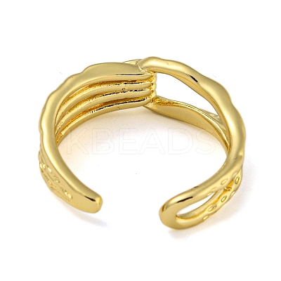 Knot Brass Open Cuff Rings for Women RJEW-Z050-04G-1