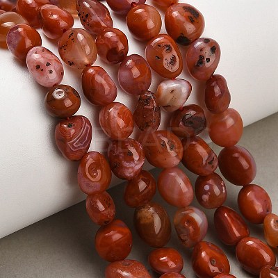 Natural Red Agate(Dyed & Heated) Beads Strands G-C287-A01-01-1